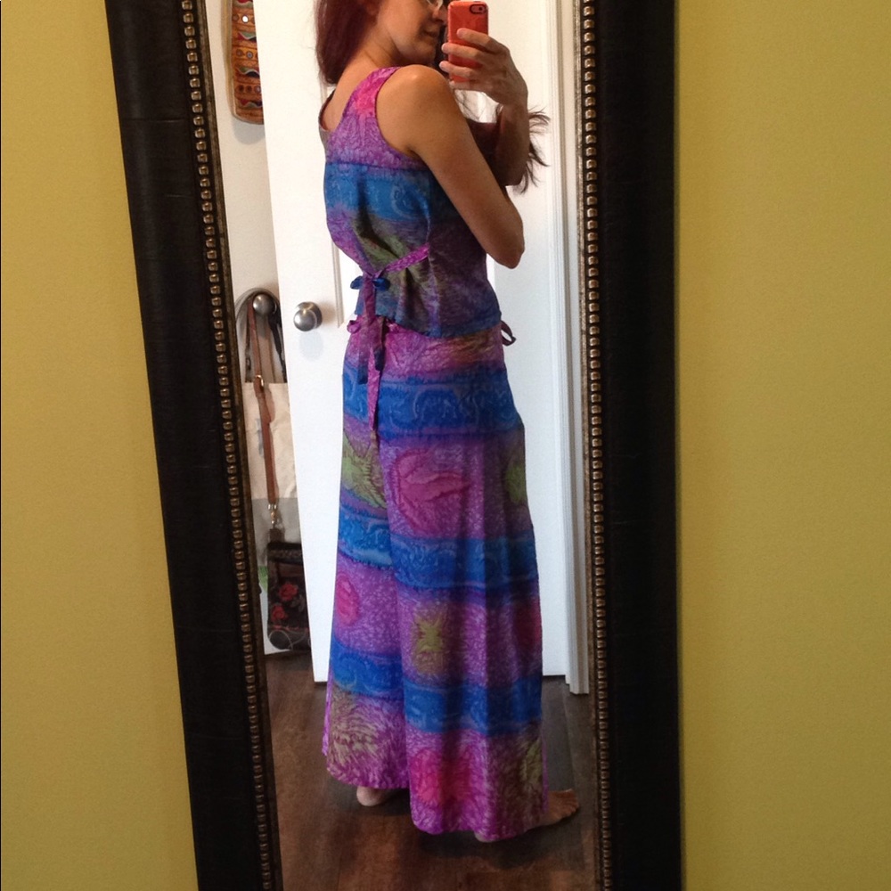 M/L Tropical Wrap Pants Top Outfit Vacation